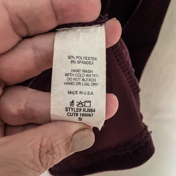 By Together Collection Deep Vneck Velvet like Plum Dress. Size small. Oversized. - Picture 3 of 5